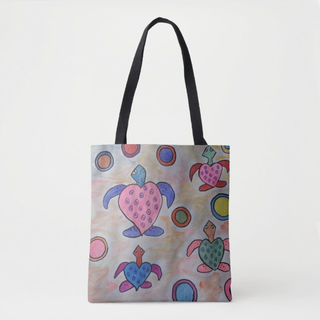 Sac fourre-tout tortues et cercles (Devant)