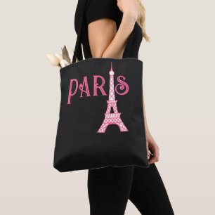 Sac fourre-tout Tour Eiffel Paris rose