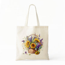 Sac fourre-tout tournesol et lavande