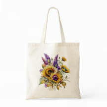 Sac fourre-tout tournesol et lavande