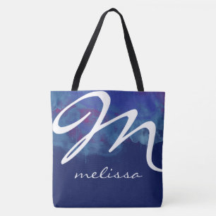 sac fourre-tout tout-en-un bleu avec nom