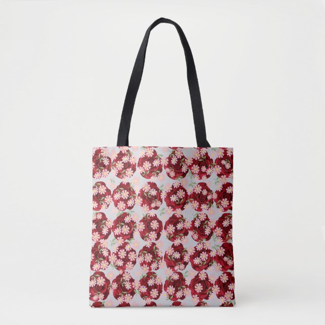 Sac fourre-tout tout-sur-impression avec Motif flo (Devant)