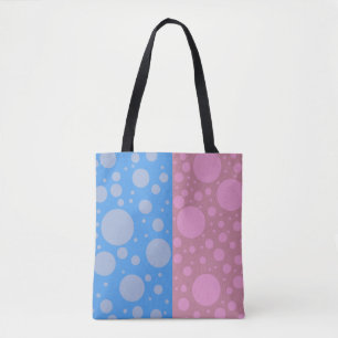 Sac fourre-tout tout-sur-impression bleu rose poin