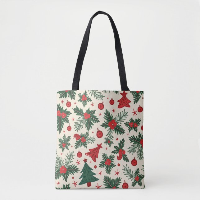 Sac fourre-tout tout-sur-impression de Noël, moyen (Devant)