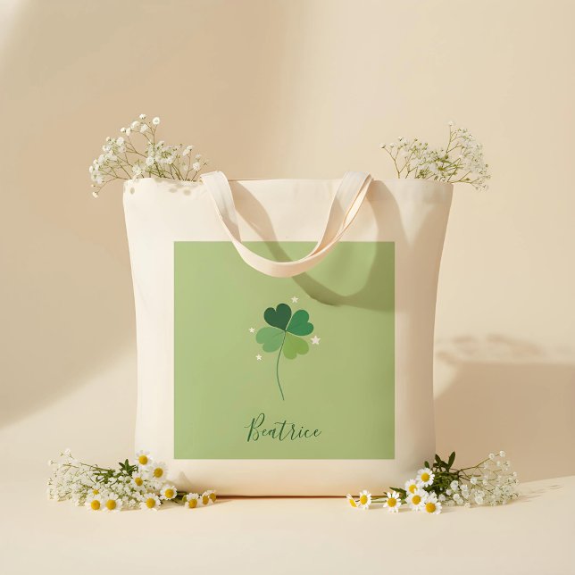 Sac fourre-tout Trèfle – Motif floral vert (Créateur téléchargé)
