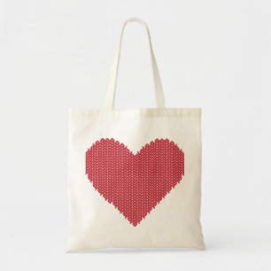 Sac fourre-tout tricoté à coeur