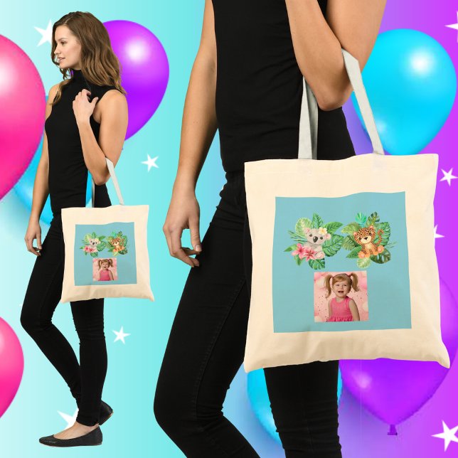 Sac fourre-tout Tropical Baby Animals Anniversaire (Créateur téléchargé)