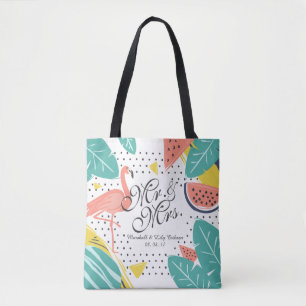 Sac fourre-tout tropical personnalisé à mariage