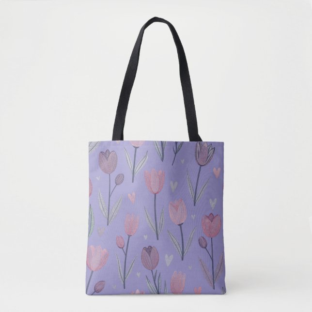 Sac fourre-tout Tulipe Violette (Devant)