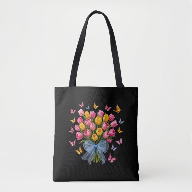 Sac fourre-tout Tulipes & Papillons (Devant)