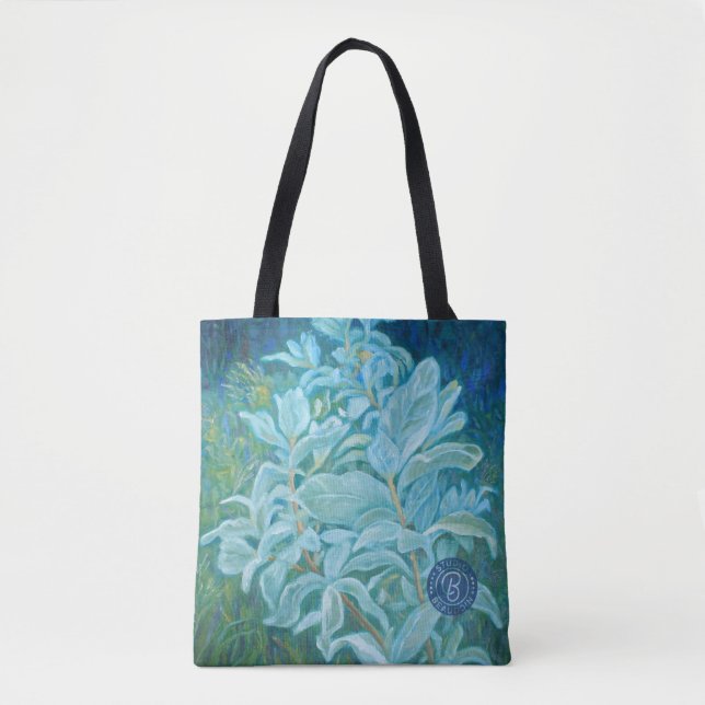 Sac fourre-tout turquoise et bleu, usine de saule (Devant)