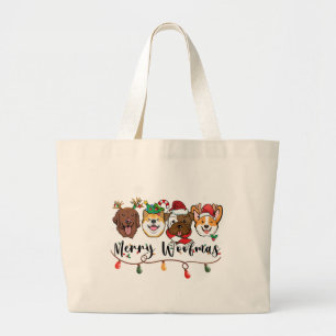 Sac fourre-tout typographique Joyeux Woofmas