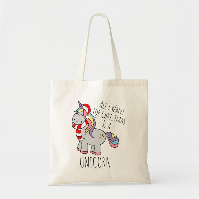 Sac fourre-tout Unicorne de Noël (Devant)