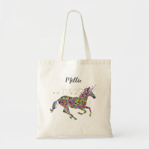 Sac fourre-tout Unicorne multicouleur personnalisé