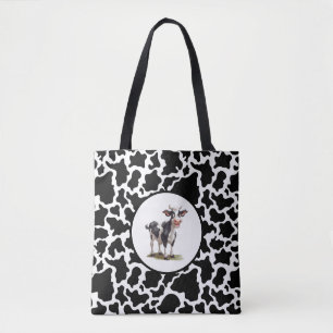 Sac fourre-tout Vache noire et blanche tachetée