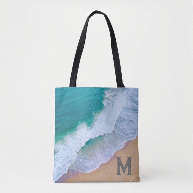 Sac fourre-tout vague d'océan surf design monogram (Devant)