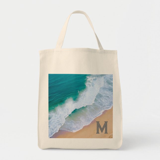 Sac fourre-tout vague d'océan surf design monogram (Devant)