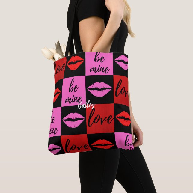Sac fourre-tout Valentine tout-sur-impression (De près)