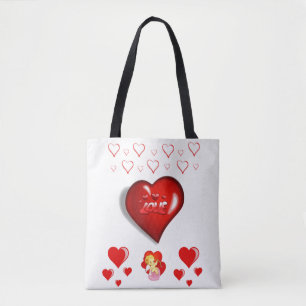 Sac fourre-tout valentines jour amour coeur