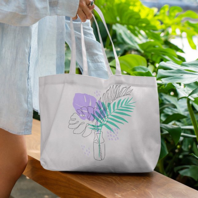Sac fourre-tout Vase ligne continue (Créateur téléchargé)