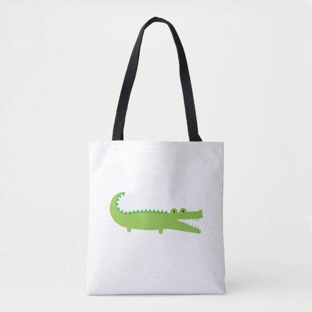 Sac fourre-tout vert à alligator (Devant)