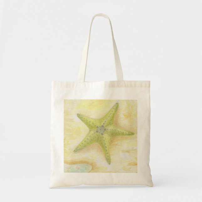 Sac fourre-tout vert à étoiles de mer (Devant)
