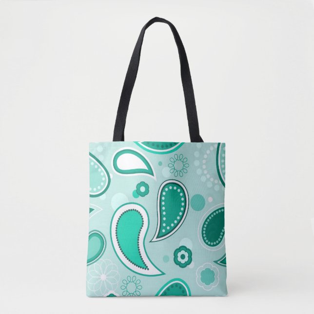 sac fourre-tout vert paisley (Devant)