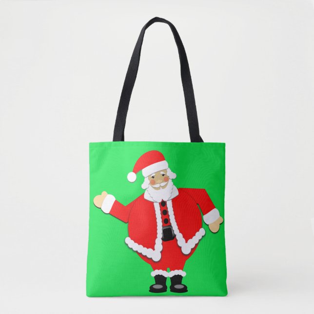 Sac fourre-tout vert père Noël (Devant)