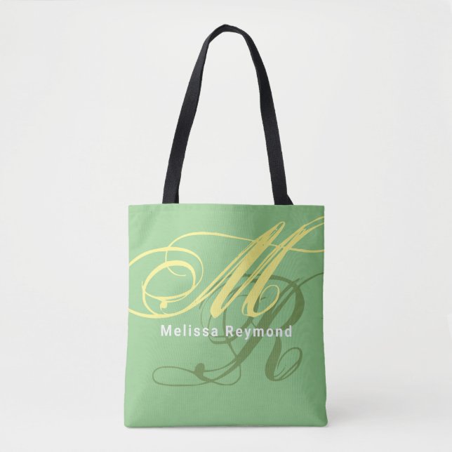 sac fourre-tout vert tout-sur-impression monogramm (Devant)