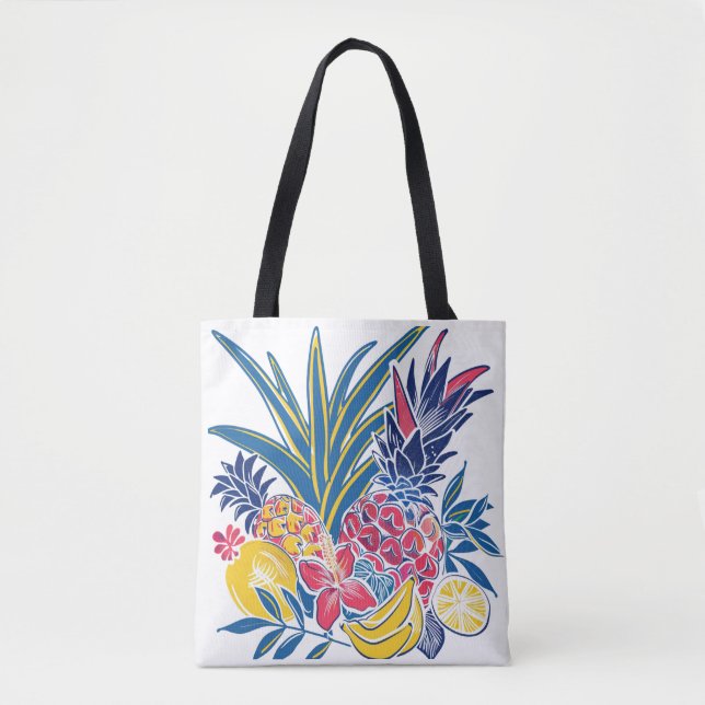 Sac fourre-tout vibrant fruit tropical et fleur d' (Devant)