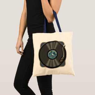 Sac fourre-tout vintage à disque vinyle