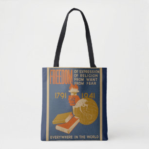 Sac fourre-tout vintage à "liberté"