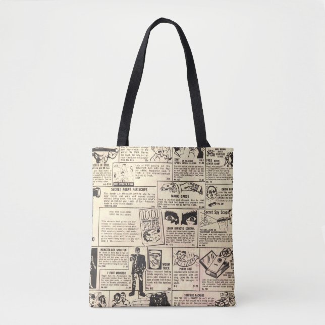 sac fourre-tout "Vintage Comic Book Classified Ads (Devant)
