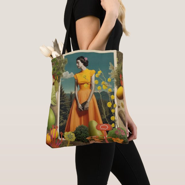 Sac fourre-tout vintage de collection botanique (De près)