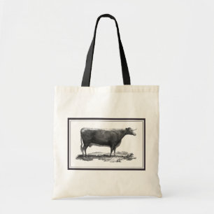 sac fourre-tout Vintage de gravure de vache