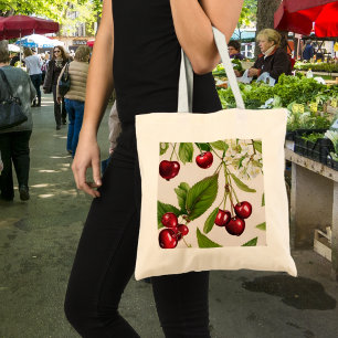 Sac fourre-tout vintage d'illustration de cerise