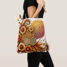 Sac fourre-tout vintage Honeypeb et Sunflower
