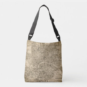 Sac fourre-tout Vintage London Map Travel Messenge