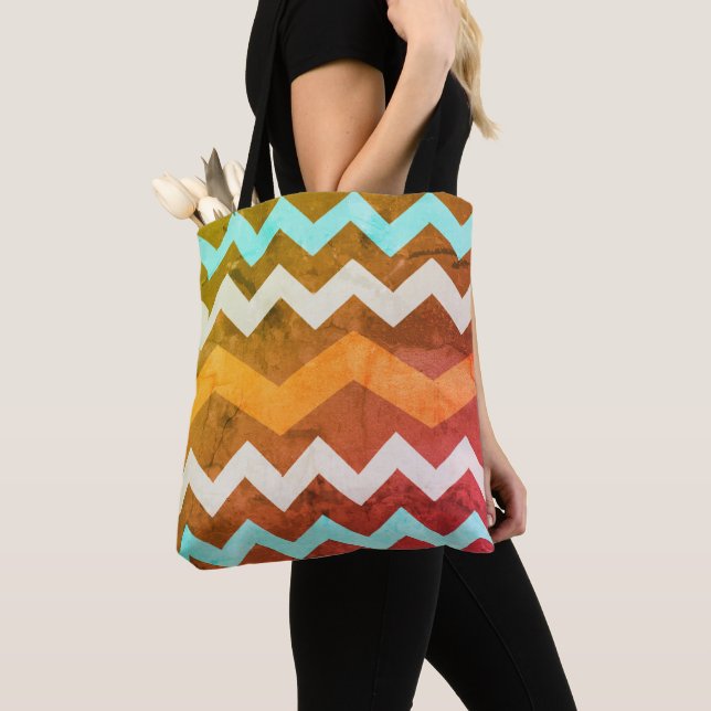 Sac fourre-tout vintage Zigzag (De près)