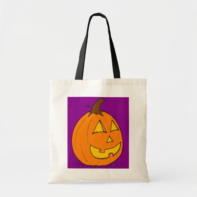Sac fourre-tout violet Jack o' Lantern (Devant)