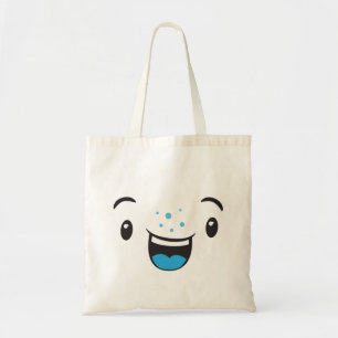 Sac fourre-tout Visage Kawaii souriant bleu