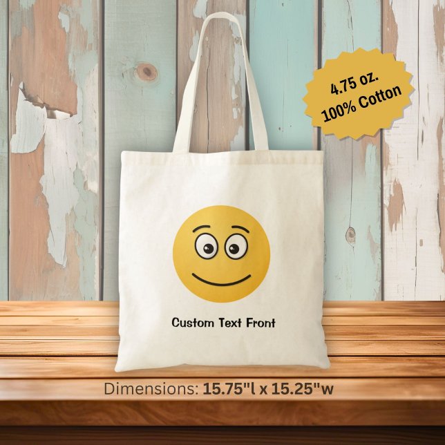 Sac fourre-tout visage souriant aux yeux ouverts (Créateur téléchargé)