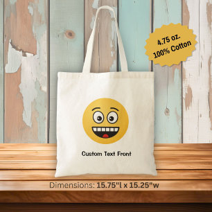 Sac fourre-tout visage souriant avec bouche ouvert