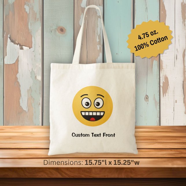 Sac fourre-tout visage souriant avec bouche ouvert (Créateur téléchargé)