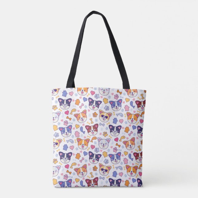 Sac fourre-tout visages de chat et de chien (Dos)