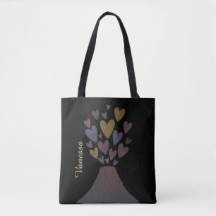 Sac fourre-tout Volcan Muet Cœurs – Cadeau personn