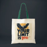 Sac fourre-tout - 'Votre seule limite est vous' Mo<br><div class="desc">Portez un message de motivation et d'autonomisation avec vous partout où vous allez avec ce sac fourre-tout unique. Doté d'un design audacieux et attrayant avec l'expression "VOTRE SEULE LIMITE EST VOUS" et un motif d'oiseau envoûtant, ce sac est parfait pour l'utilisation quotidienne, le shopping, ou comme cadeau pour les amis...</div>