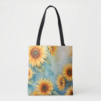 Sac fourre-tout Watercolor Sunflower Breeze