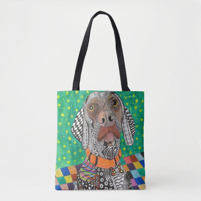 Sac fourre-tout Weimaraner mignon et coloré (Devant)