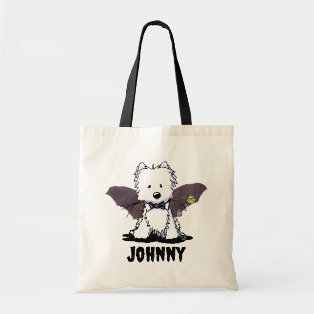 Sac fourre-tout Westie Halloween personnalisé (Devant)